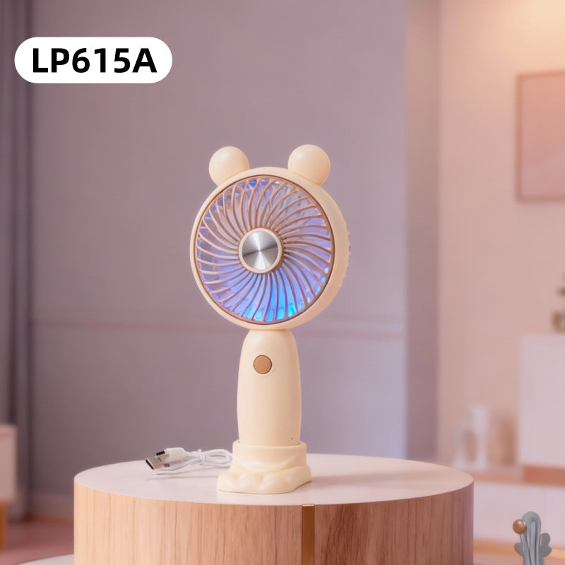 Women's Portable Hand Fan with Cute Rabbit Design Bowlift
