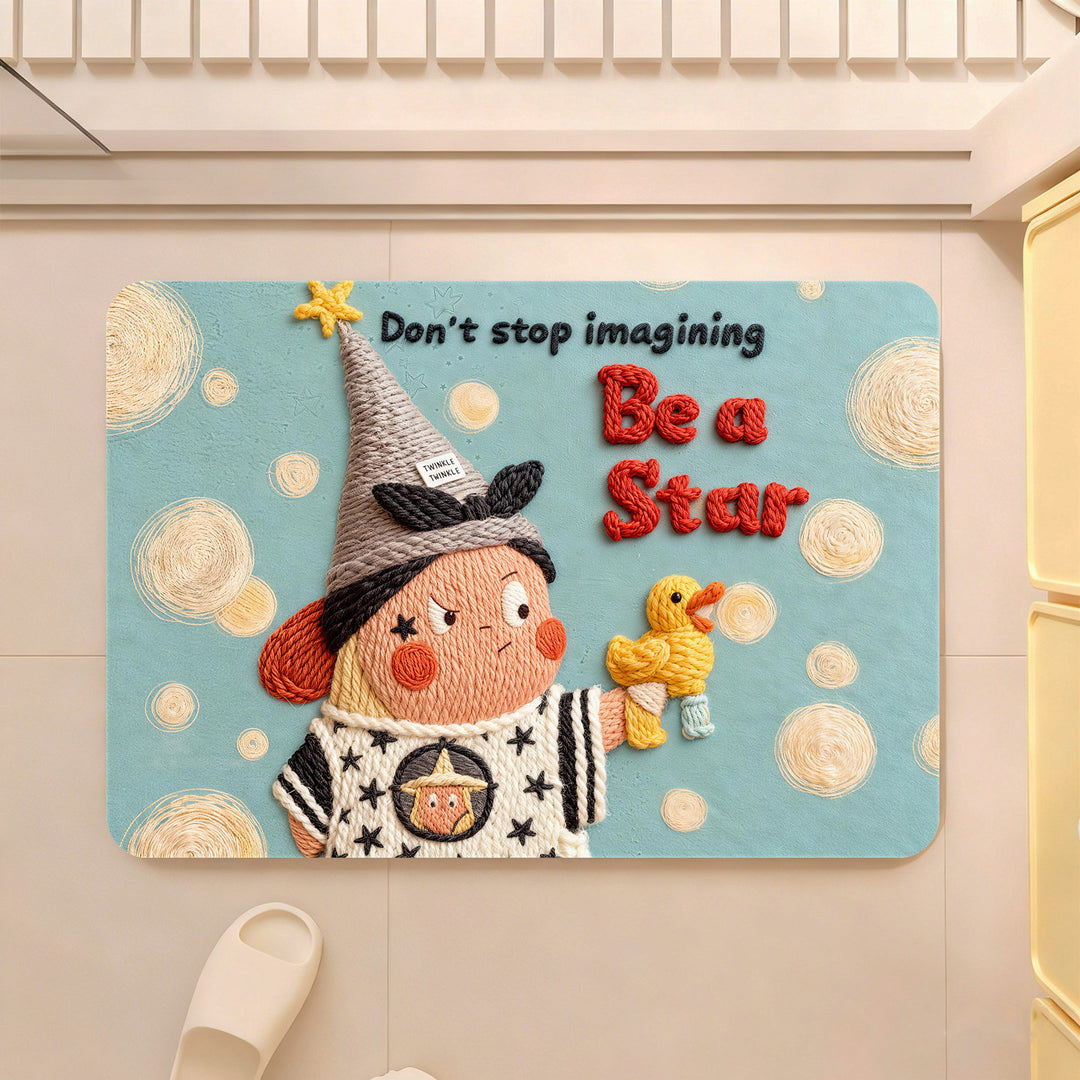 Playful Cartoon Character Shaped Bath Mat