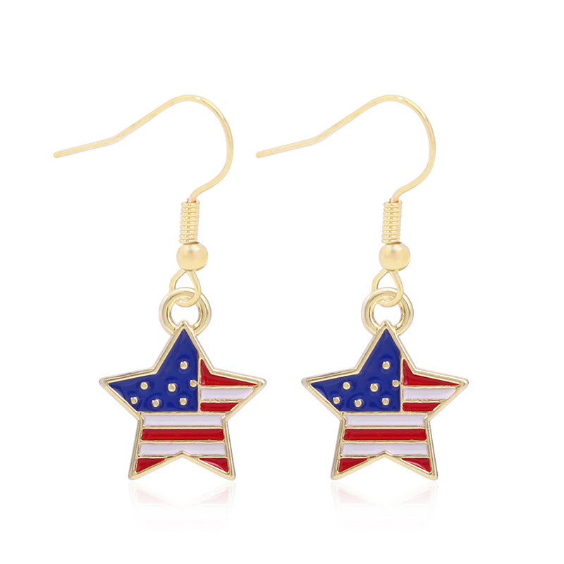 Women's long multi-layer star drop earrings with crystal embellishments and rhodium-plated alloy Bowlift