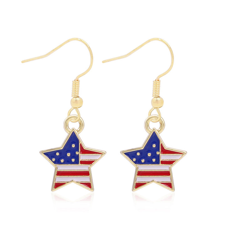 Women's long multi-layer star drop earrings with crystal embellishments and rhodium-plated alloy Bowlift