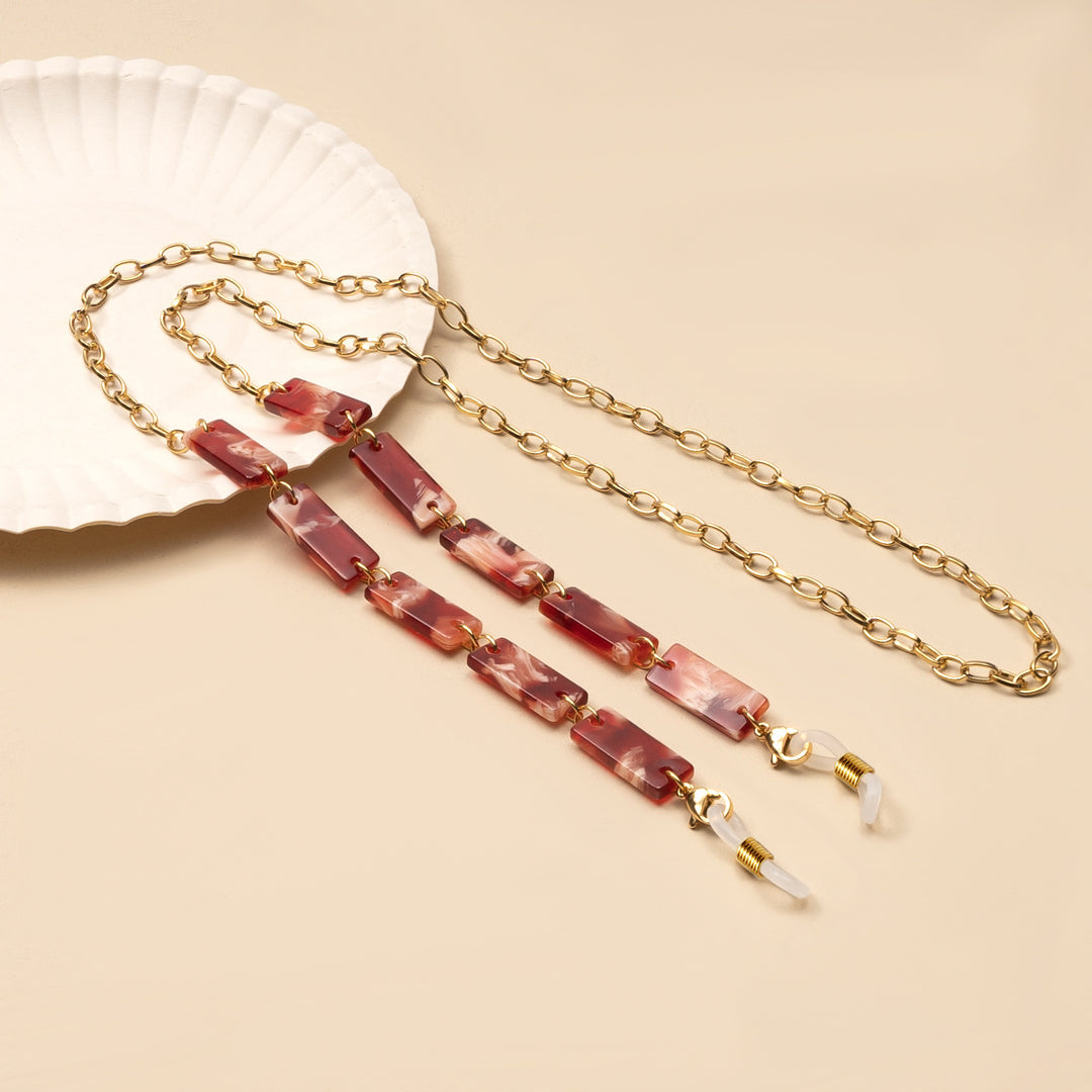 Chunky Abstract Pattern Eyewear Chain Bowlift