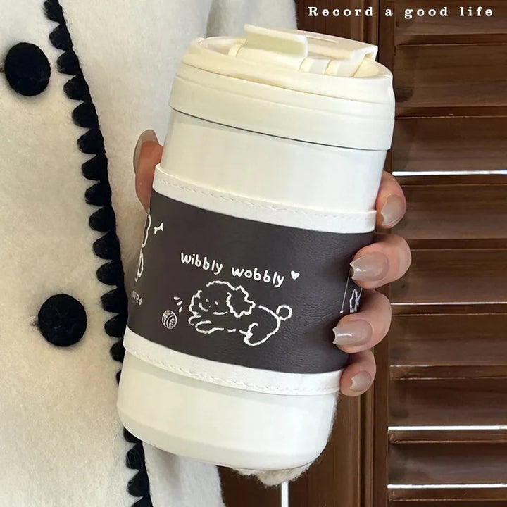 Women's Insulated Thermo Mug with Cute Animal Design Bowlift