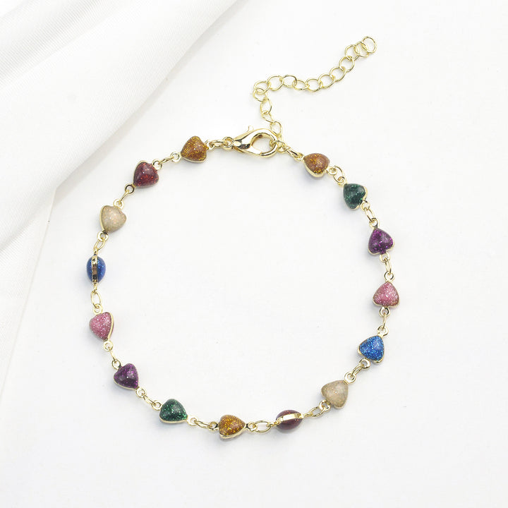 Heart-Shaped Beaded Anklet Bowlift