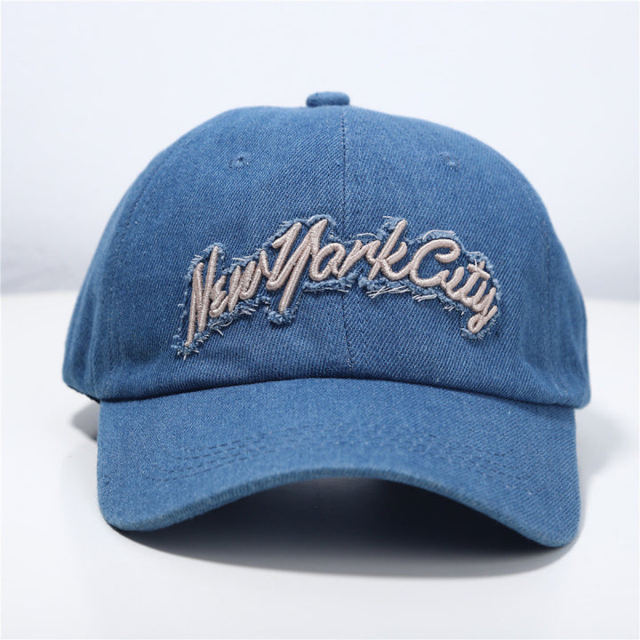 Women's Distressed Denim Baseball Cap Bowlift 1784083711