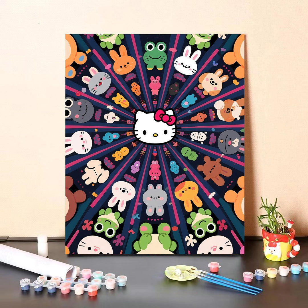 Cute Character Paint by Numbers Canvas Art Kit Bowlift