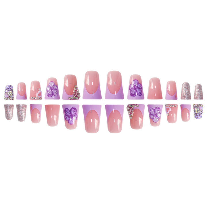 Creative Floral Acrylic Nail Art Bowlift