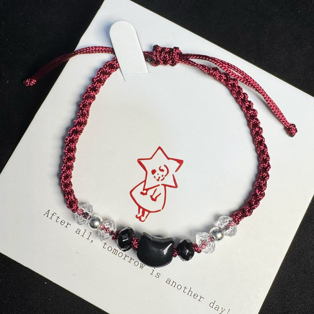 Adjustable Cat-Themed Macrame Friendship Bracelet Bowlift