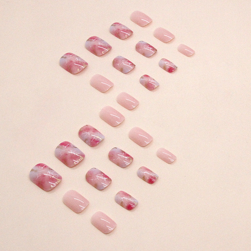 Marbled Gel Press-On Nail Art Bowlift
