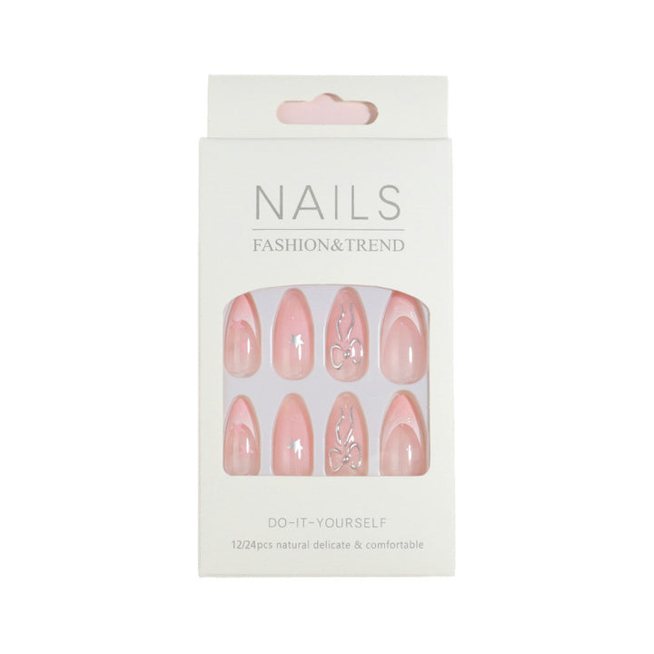 Premium Press-On Nail Set with Decorative Accents Bowlift