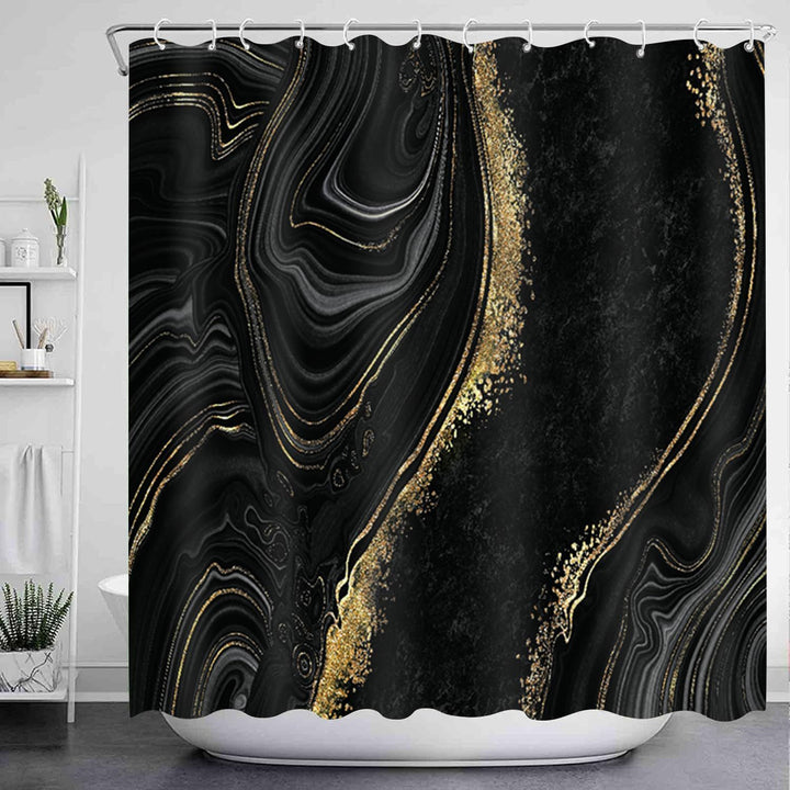 Artistic Marble Texture Shower Curtain Bowlift