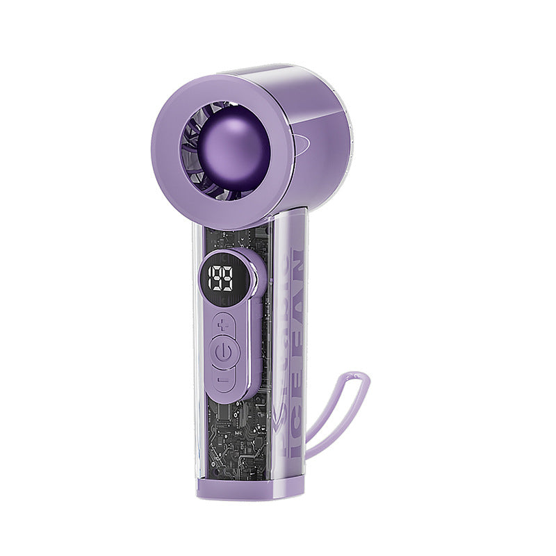 Women's Portable Digital Fan with Temperature Controlled Display Bowlift