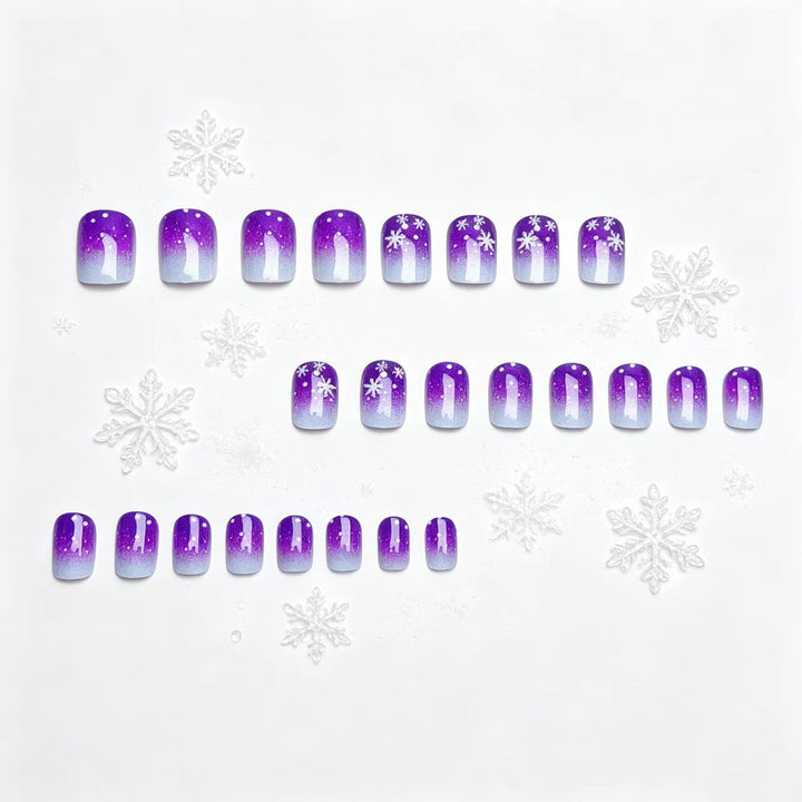 Sparkling Ombre Snowflake Nail Art Bowlift