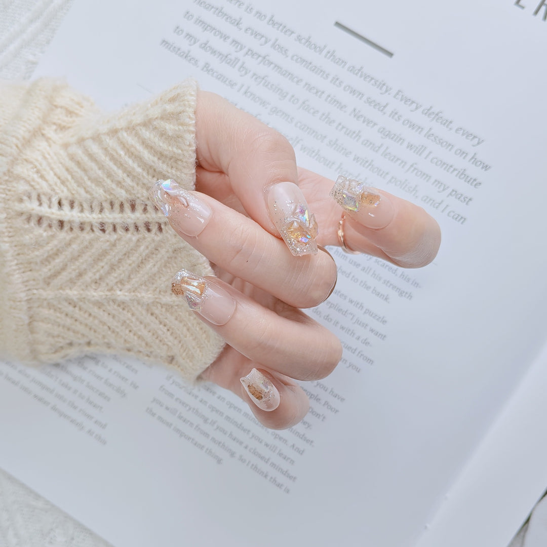 Elegant French Tip Press-On Nails Bowlift