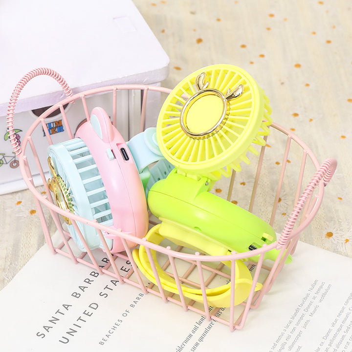 Women's Portable Mini Fan with Integrated Mirror and Spray Function Bowlift