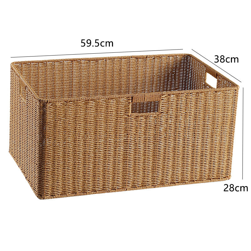 Handcrafted Rectangular Wicker Storage Bin Bowlift