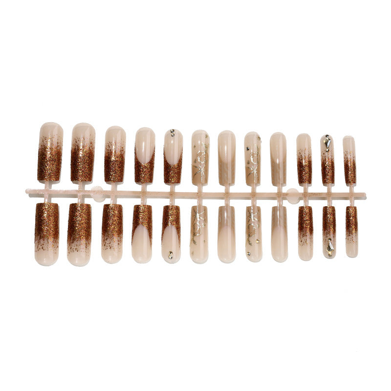 Glamorous Glitter Gradient Press-On Nails Bowlift