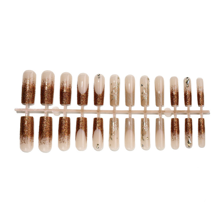 Glamorous Glitter Gradient Press-On Nails Bowlift