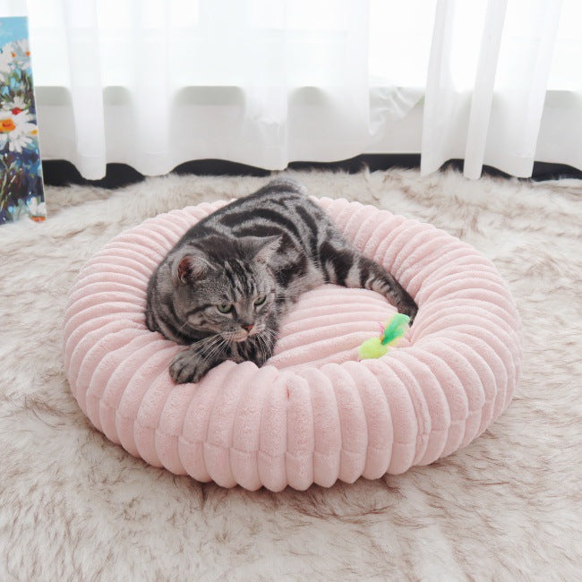 Plush Round Cat Bed