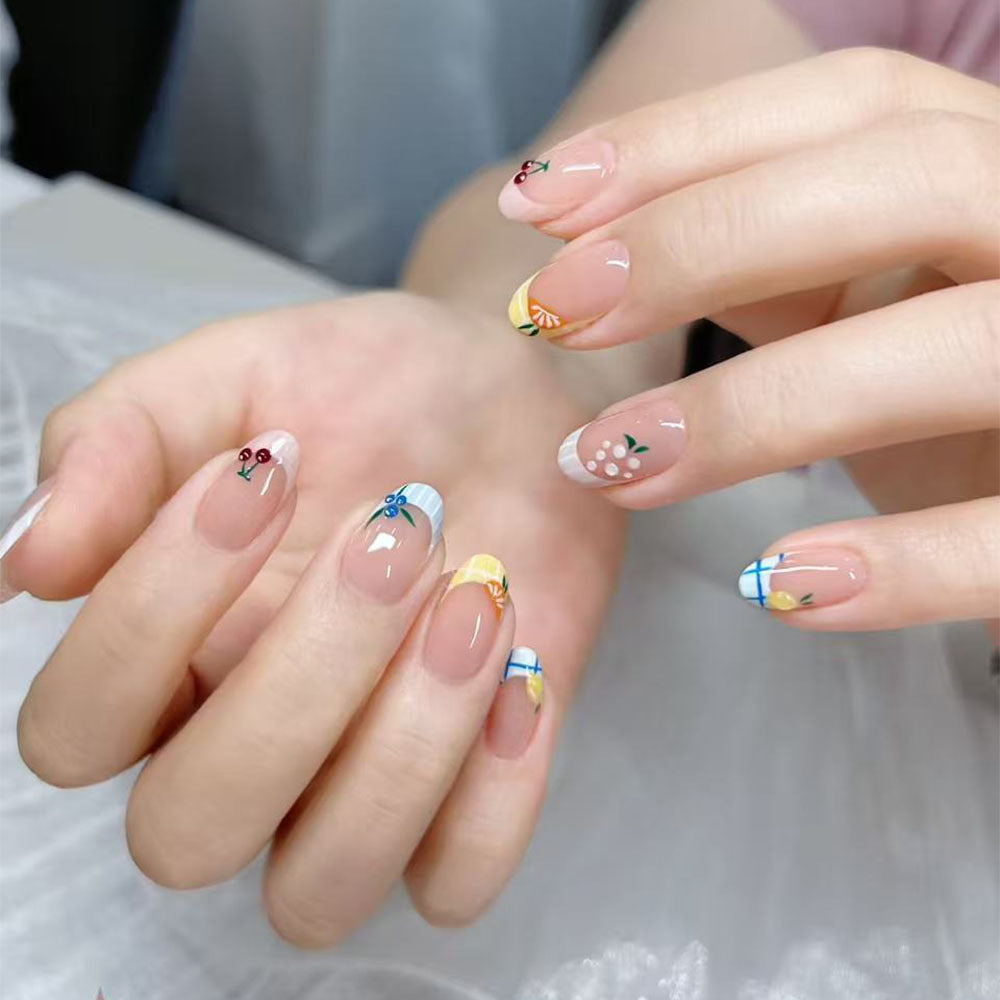Creative nail art with colorful floral design Bowlift