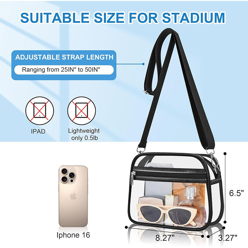 Transparent shoulder bag with versatile compartments Bowlift