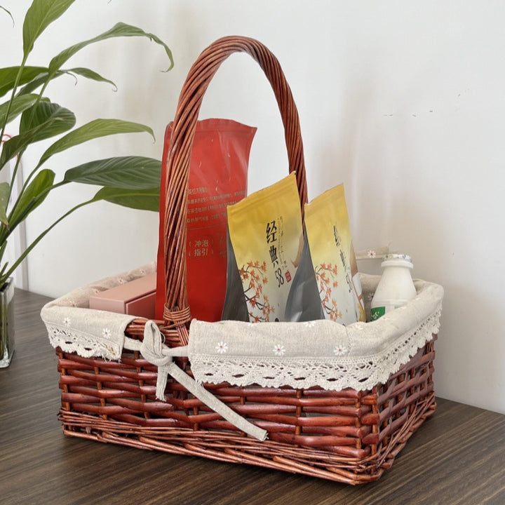 Decorative Woven Storage Basket Bowlift