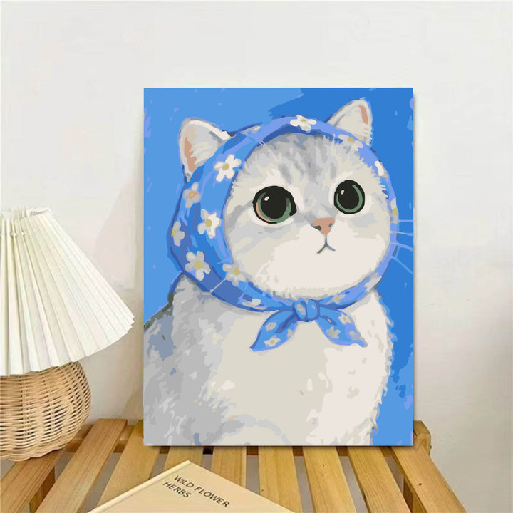 Cat-Themed Illustrated Wall Art Print Bowlift