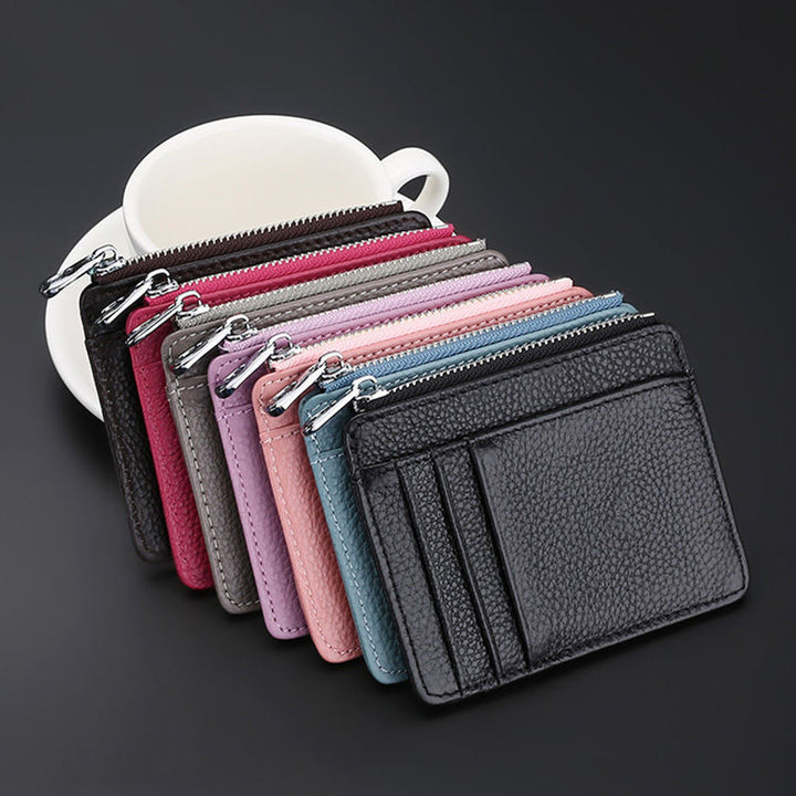 Luxury Leather Zippered Card Holder Bowlift