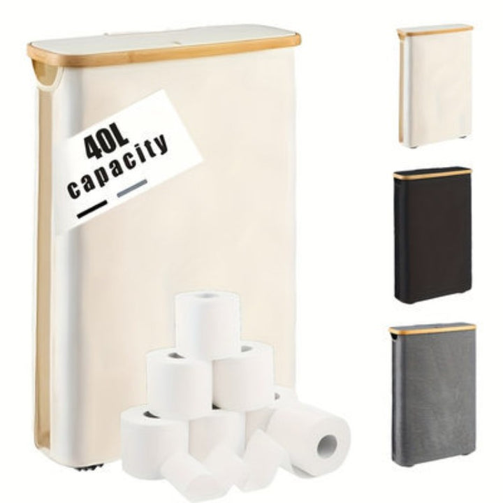 Multifunctional laundry storage box with bamboo lid Bowlift