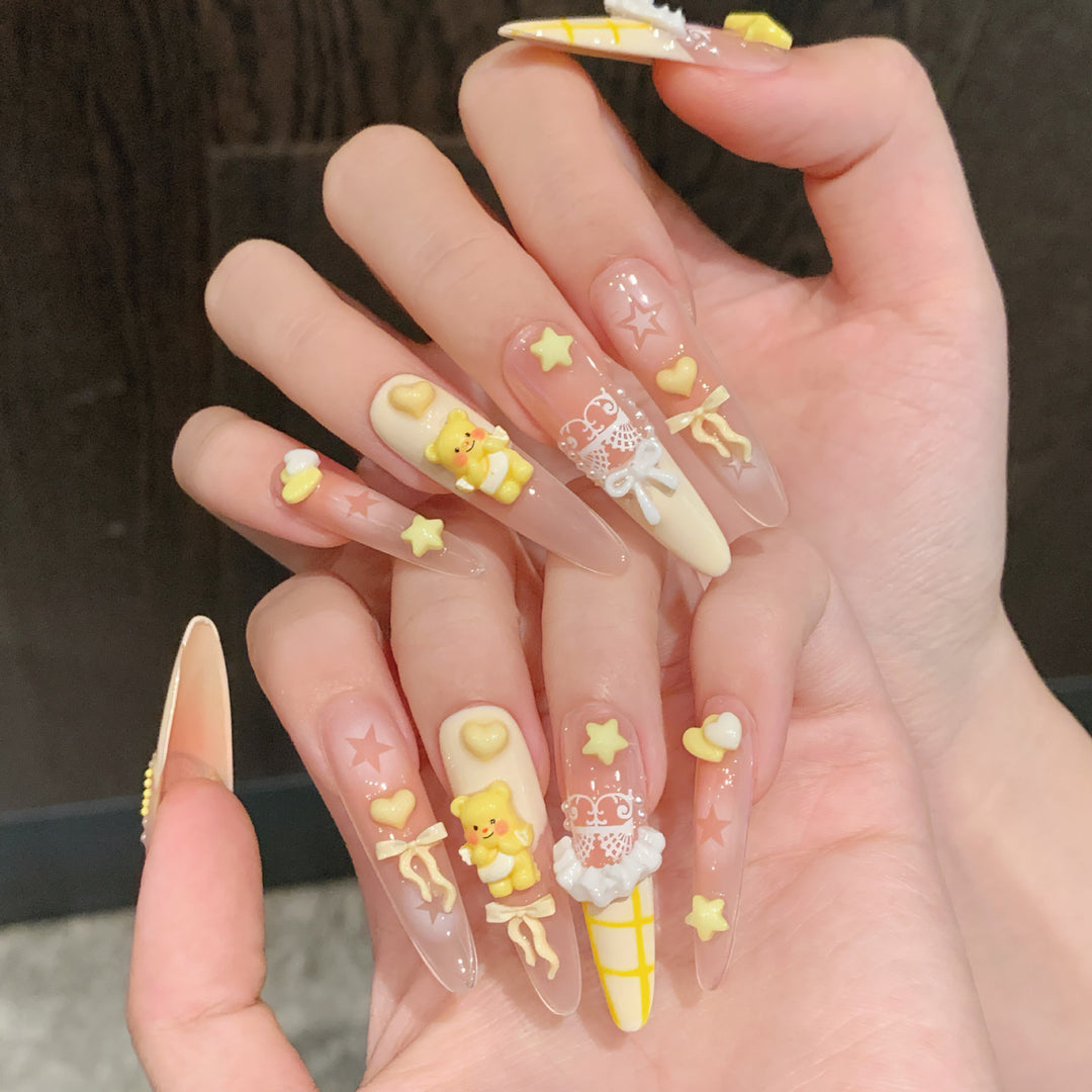 Whimsical 3D Nail Art Press-On Set Bowlift