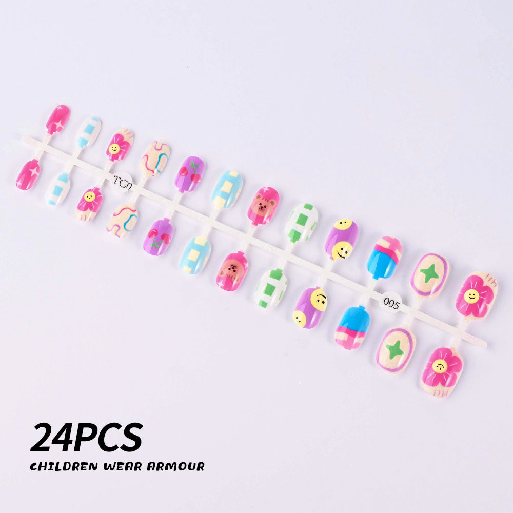 Children's Fun-Themed Press-On Nail Set Bowlift