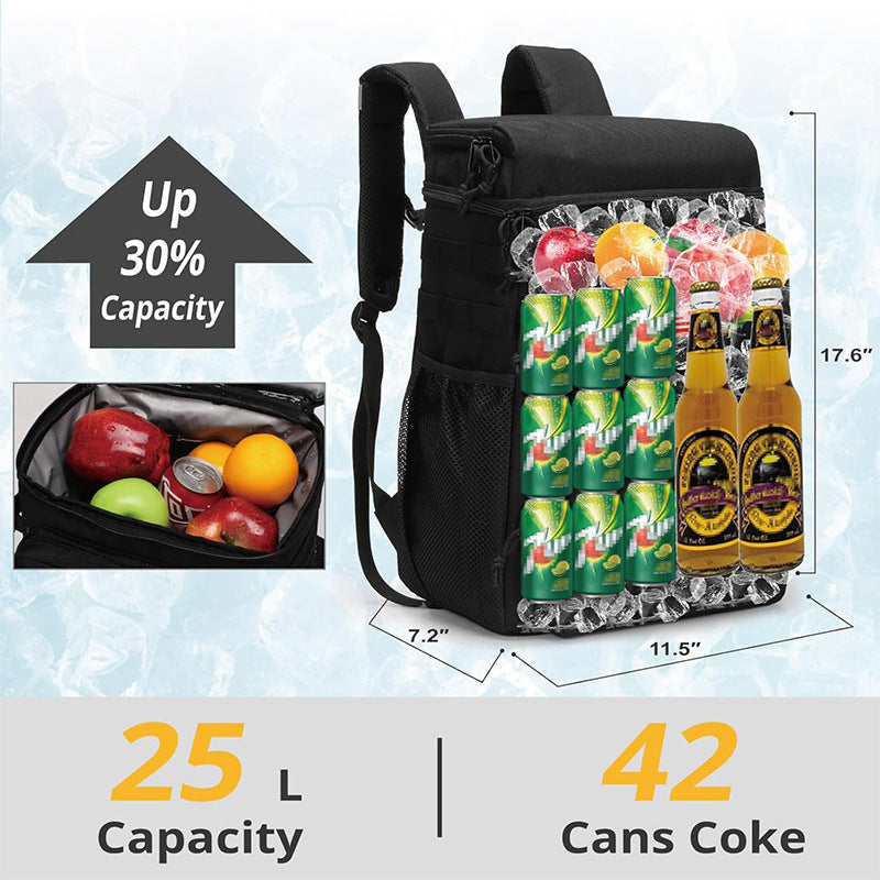 Multifunctional Insulated Backpack with Beverage Compartment Bowlift
