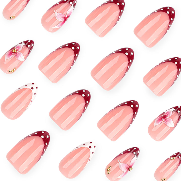 Artificial nails with flower design Bowlift