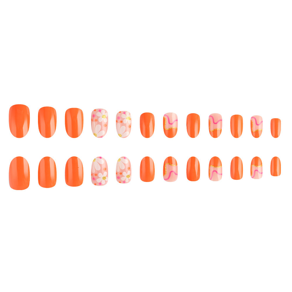 Artistic Flower Design Press-On Nails Bowlift