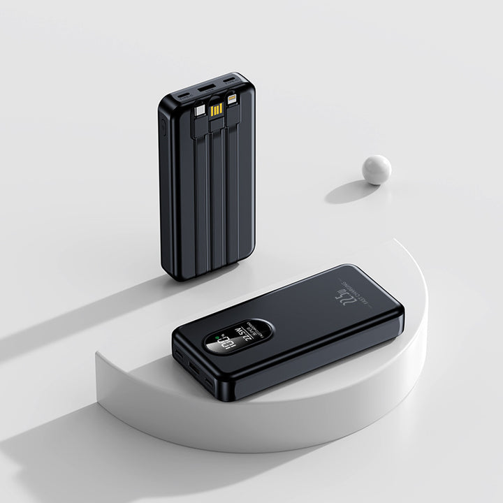 Compact power bank with integrated multi-function charging display Bowlift
