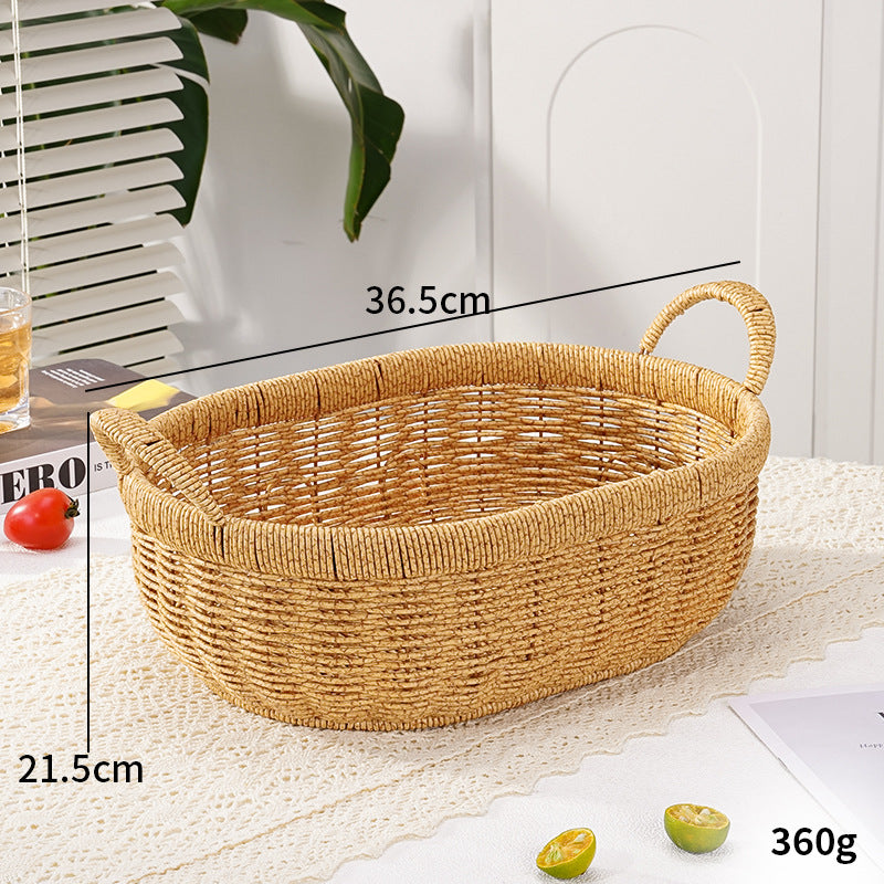 Decorative Round Woven Storage Basket Bowlift