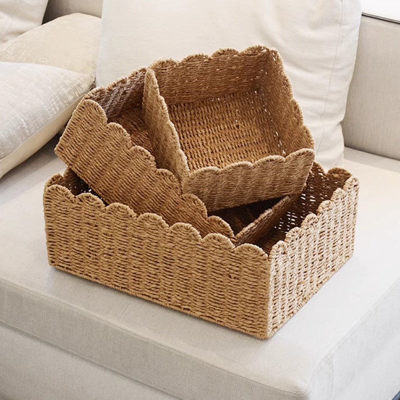 Handwoven storage basket with playful design Bowlift