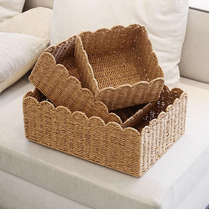 Handwoven storage basket with playful design Bowlift