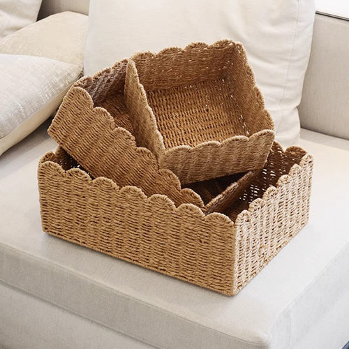 Handwoven storage basket with playful design Bowlift