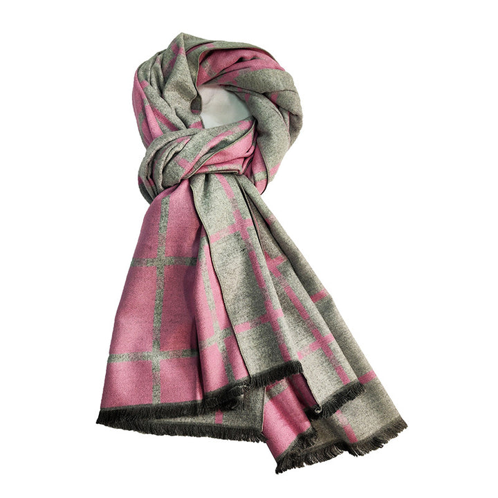 Ladies Elegant and Warm Scarf with Geometric Pattern Bowlift