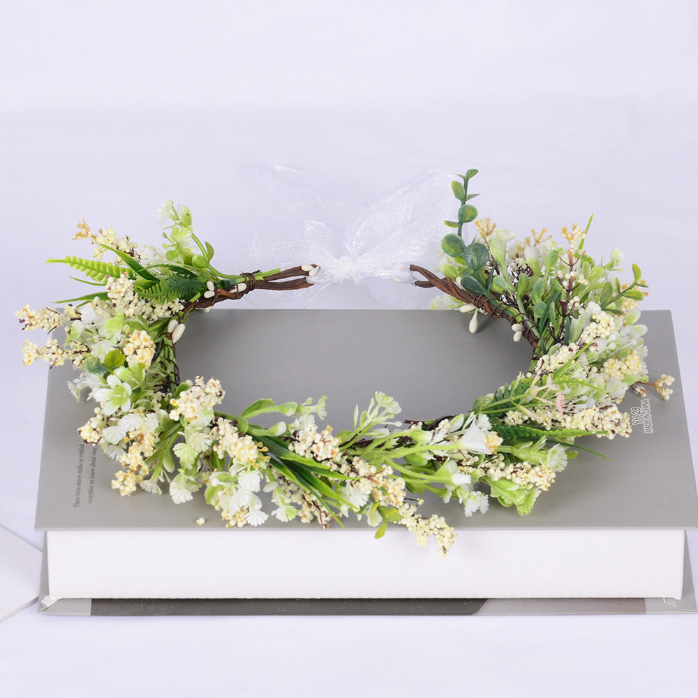 Handmade Romantic Artificial Flower Crown Headband for Bridal and Festival Bowlift