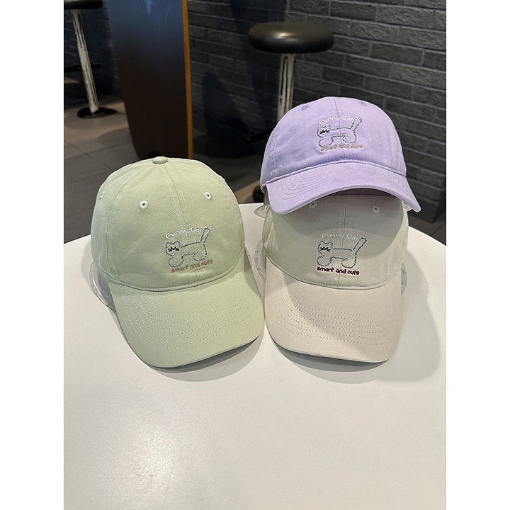 Women's Playful Cat-Themed Baseball Cap Bowlift