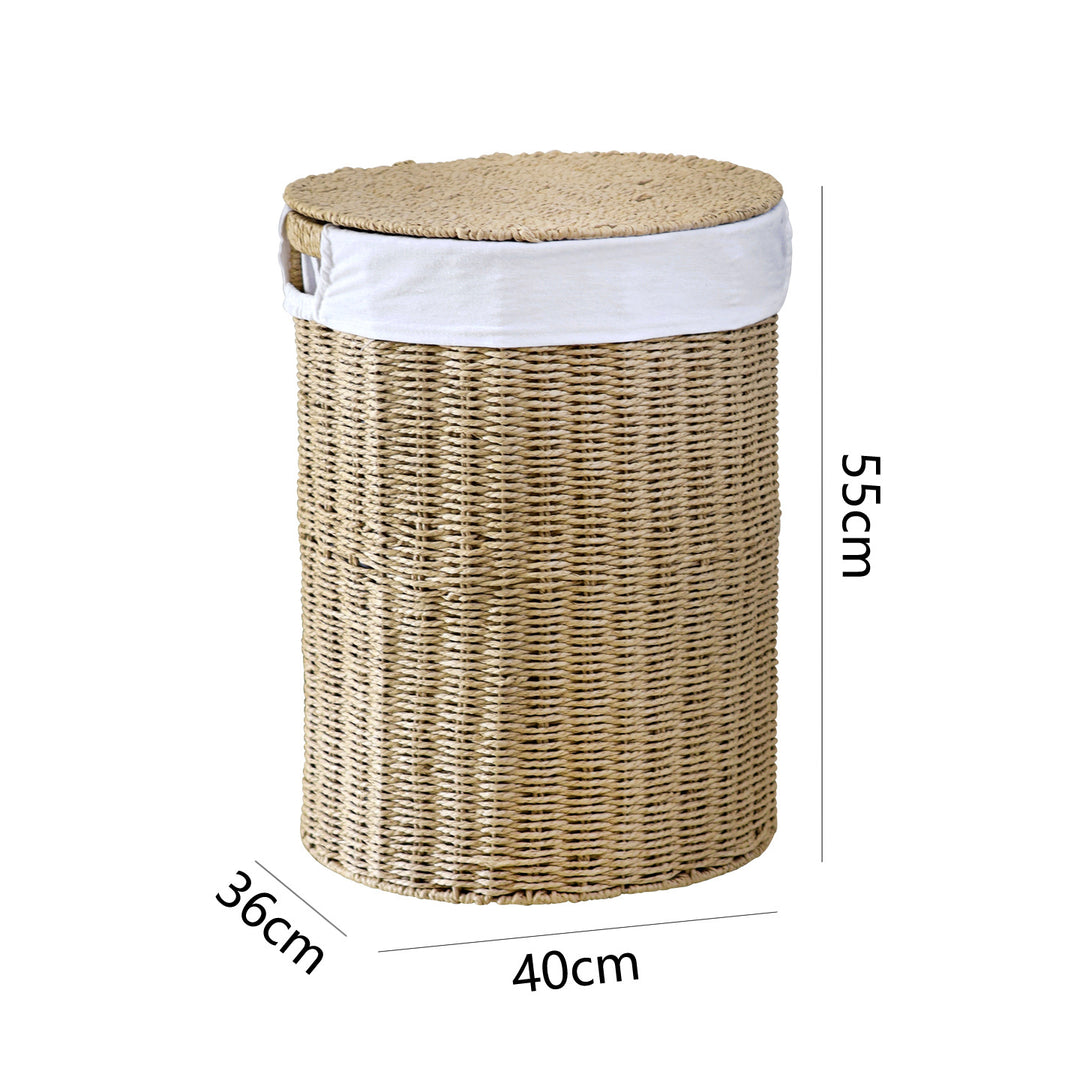 Rustic laundry basket made of woven material Bowlift