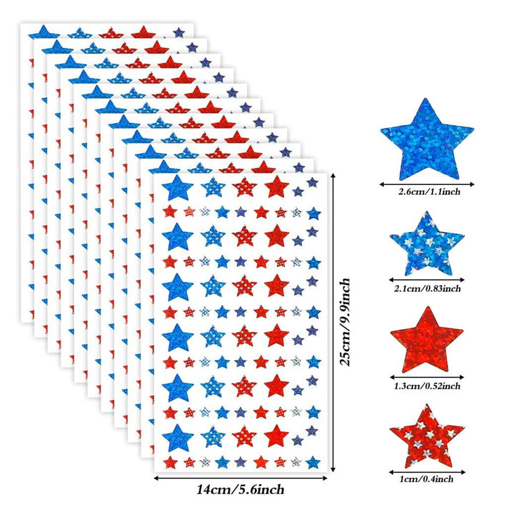 Decorative Sparkling Star Sticker Sheets Bowlift