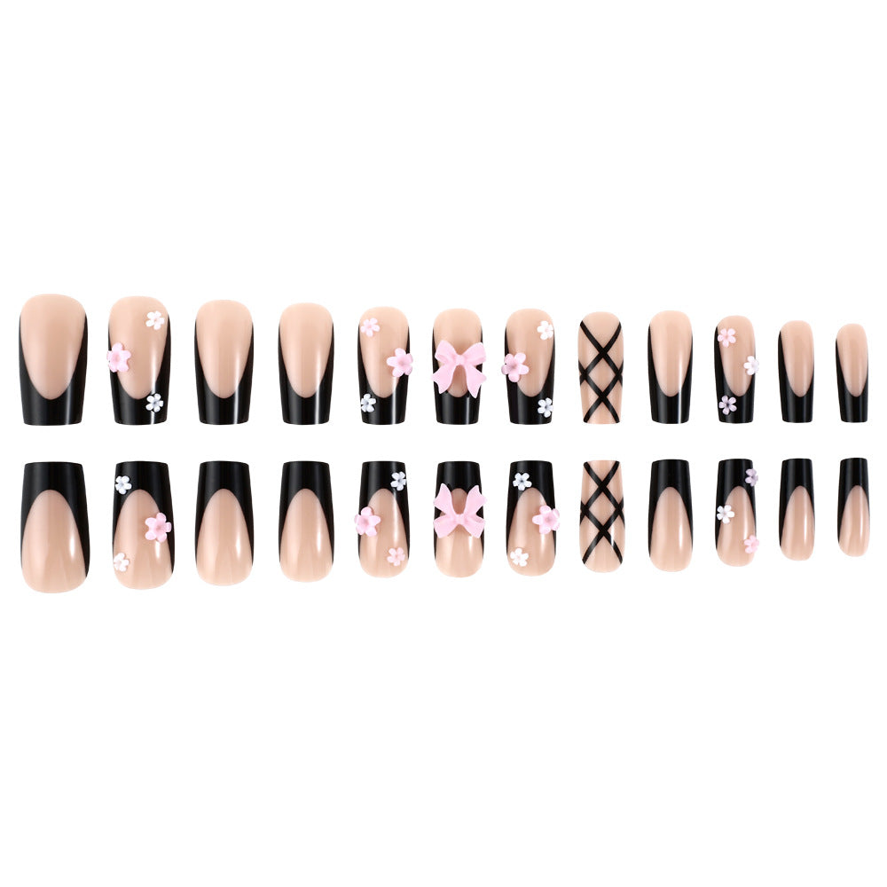 Decorative Floral Press-On Nail Art Set Bowlift