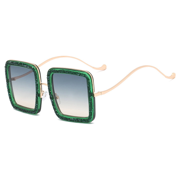 Women's glamorous sunglasses with sparkling crystal frame Bowlift