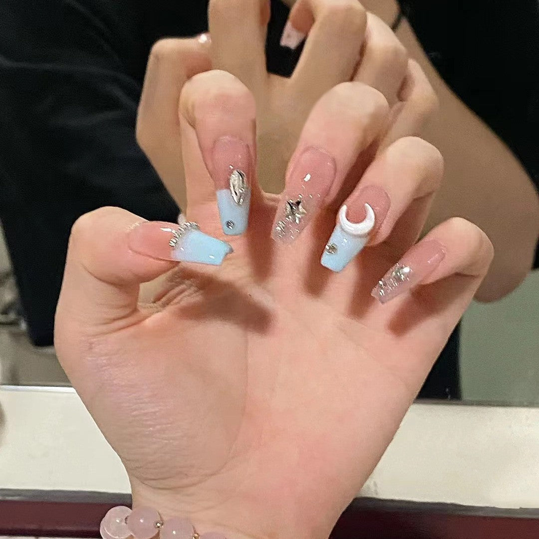 Luxury Glitter Design Artificial Nails Bowlift