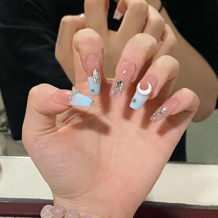 Luxury Glitter Design Artificial Nails Bowlift