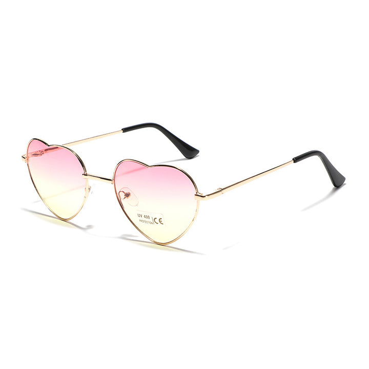 Women Heart-Shaped Sunglasses with UV Protection and Delicate Frame Bowlift