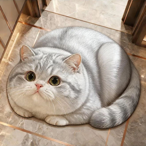 Cat-Themed Non-Slip Bathroom Rug