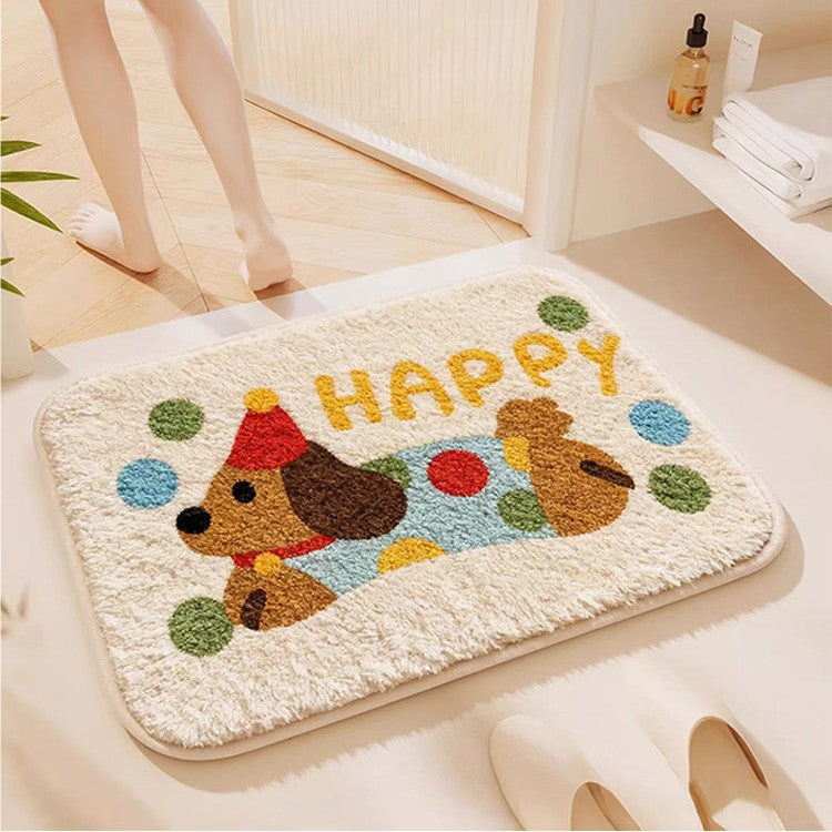 Children's Playful Dog Bath Mat Bowlift